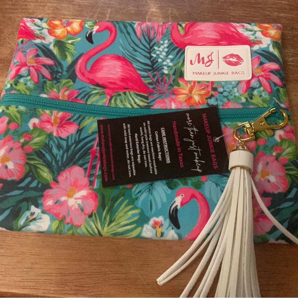 Pink and Green Tropical Bag with Tassel. Purchase today comes with free gift!